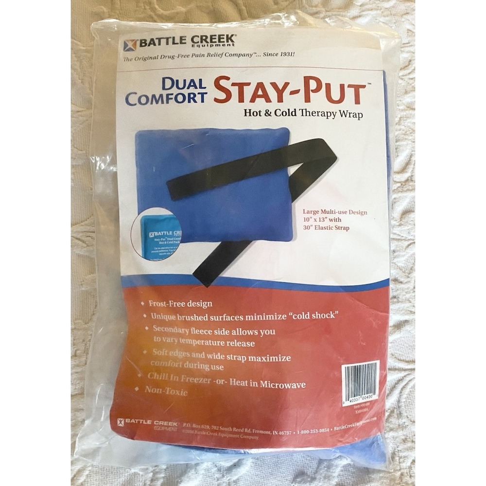 Battle‎ Creek Stay-Put Dual Comfort Cold & Hot  Therapy Wrap 10" x 13" 30" Strap